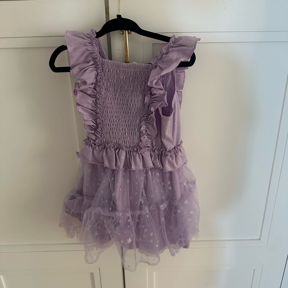 Baby Sara Lilac Ruffle Tulle Dress with Star Embroidery